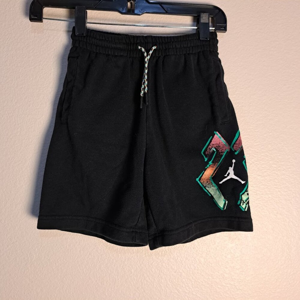 Jordan Boys Small sweat shorts with logo on side of leg black
